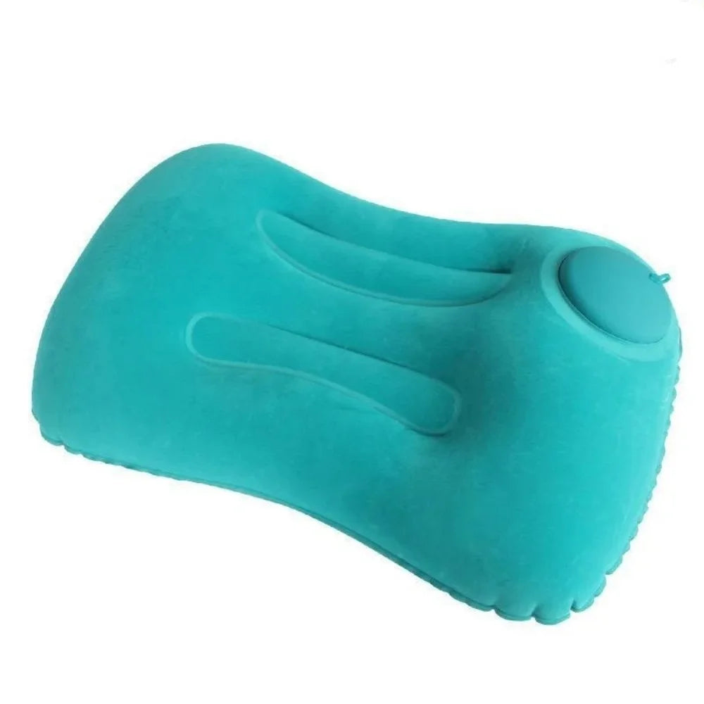 Flocking Inflatable Square Pillow Inflatable Travel Pillow Airplane Car Folding Pillows Outdoor Camping Portable Storage Pillow