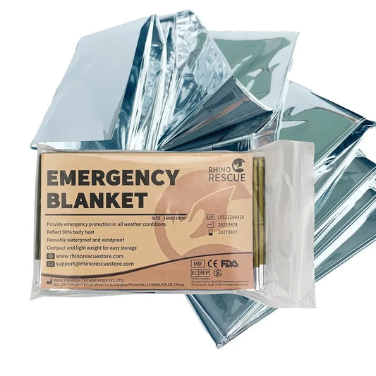 Rhino Rescue Emergency Blankets – 1.6x2.1m Mylar, 10 Pack