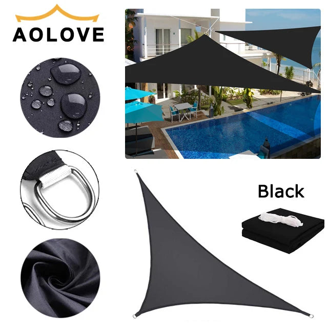 Waterproof Sun Shelter Triangle Sunshade Protection Outdoor Cover Garden Patio Pool Shade Sail Awning Camping Sun Shade 420D