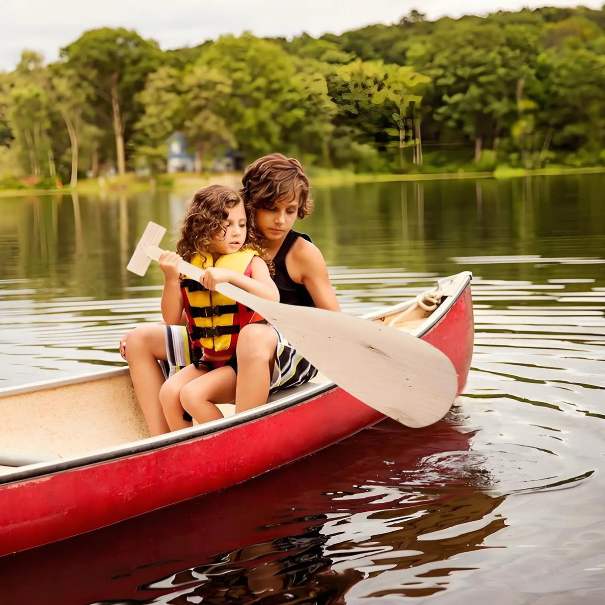 Kids Kayak & Canoe Paddle – 50cm Portable Wooden Boat Oar for Rowing & Water Activities