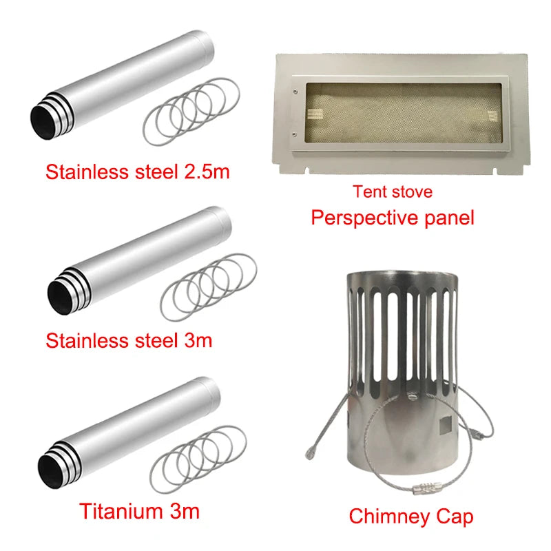 HOT TENT STOVE GLASS SIDE WINDOWS Accessories HOT Tent Chimney Cap Camping Accessories camping equipment