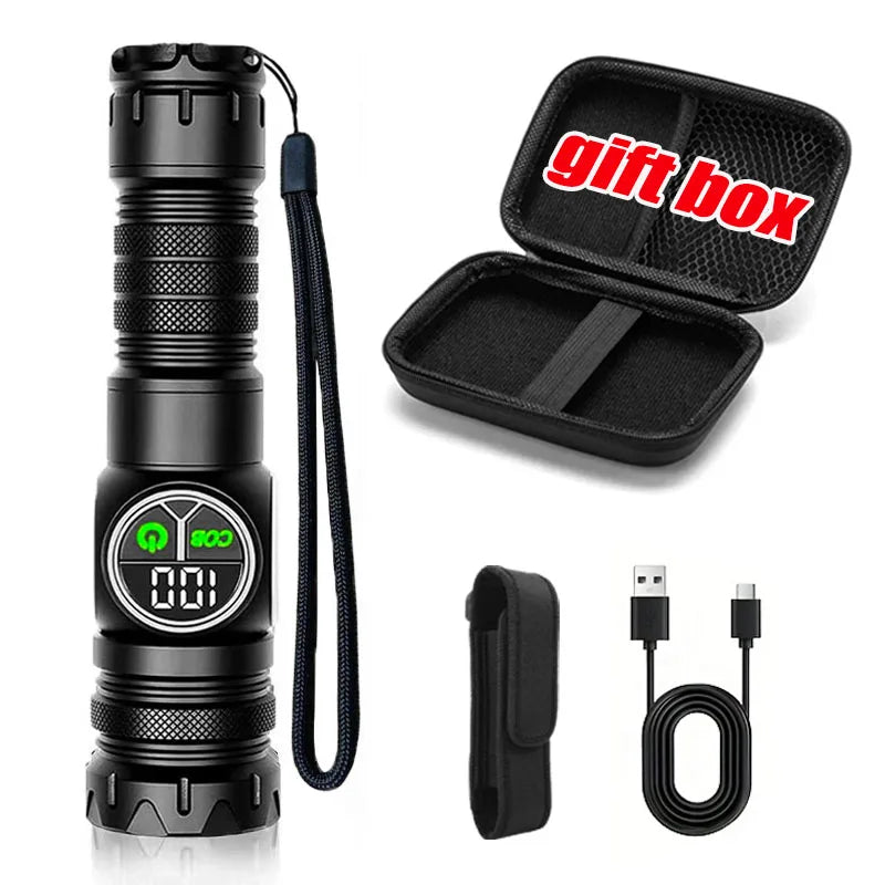 Super Powerful Flashlights USB Rechargeable LED Flashlight Magnetic Tactical Flashlight With COB Side Light Camping Fishing