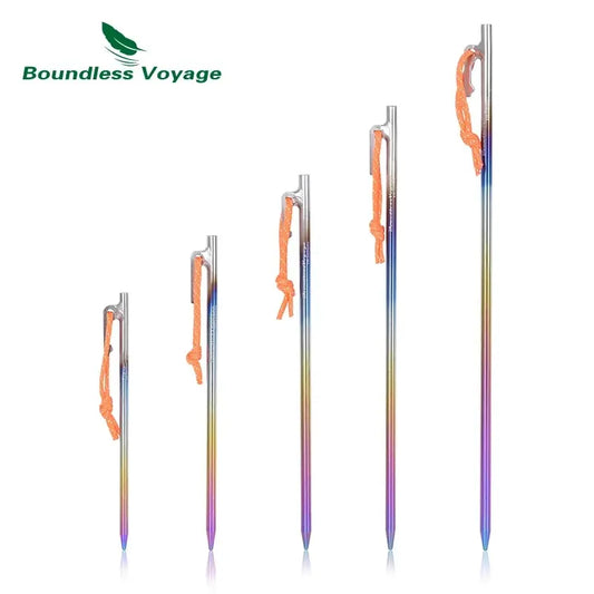 Boundless Voyage Heavy-Duty Titanium Tent Stakes – 6 Pack