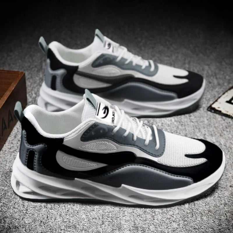 Men’s Trendy Sports Shoes – Cushion Running Sneakers, Breathable Soft Sole Trainers for Walking & Jogging