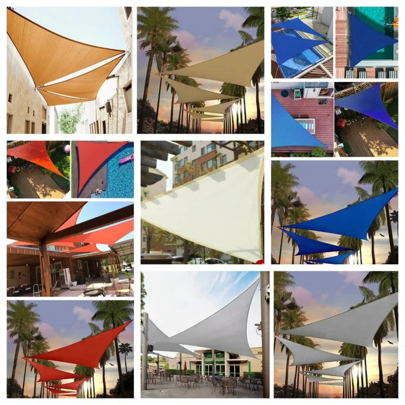 Triangle Sun Shade Sail Permeable Canopy Sand for Patio Garden Yard Deck Pergola Encrypt Breathable Outdoor Canopy Sunshade Net