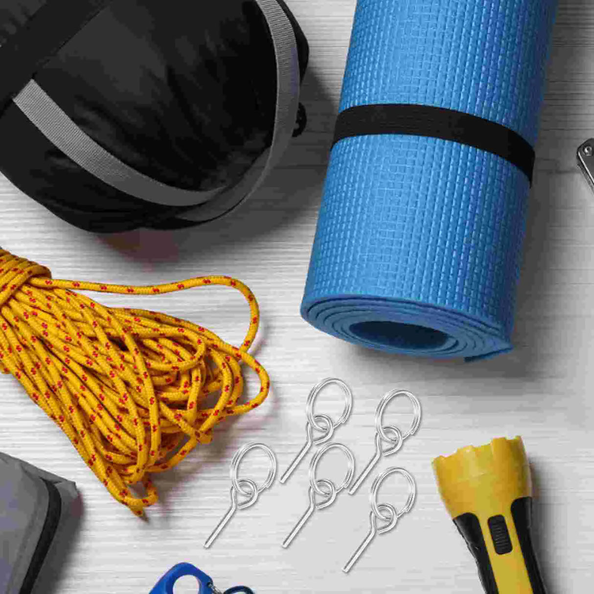 10 Pcs Tent Accessories Durable Fiber Rod Hooks Camping Canopy Connectors Portable Metal Rope Pin Outdoor Gear Hardware