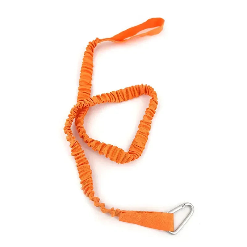 Elastic Kayak Paddle Leash & Fishing Rod Holder – Stretchable Coiled Safety Rope with Carabiner for Canoe, Rowing & Boat Accessories