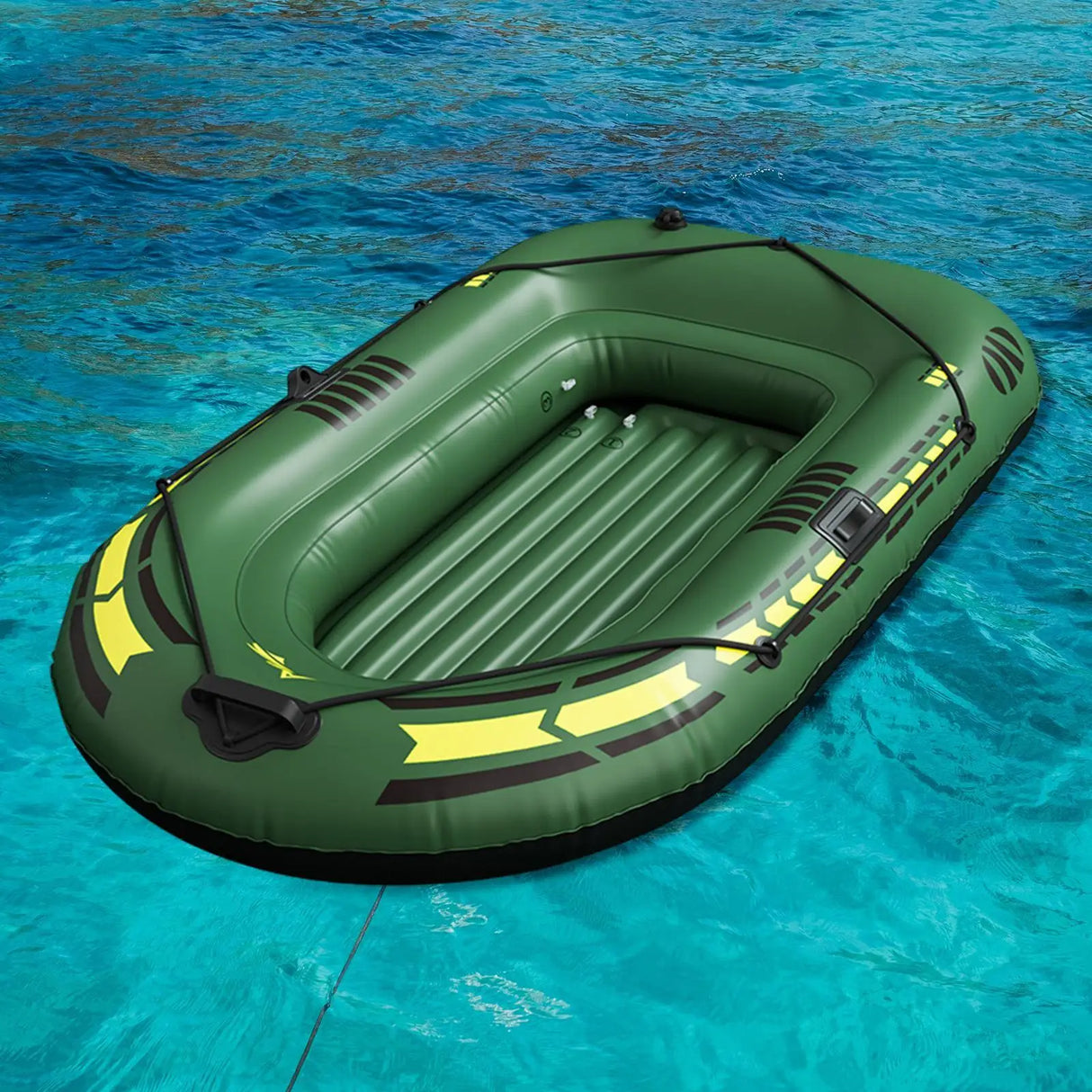 Inflatable Boat Kayak – Heavy Duty Outdoor Raft with Grab Handles & Oar Locks for Summer Water Sports
