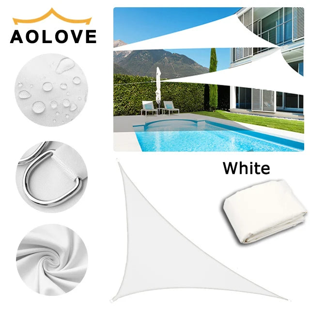 Waterproof Sun Shelter Triangle Sunshade Protection Outdoor Cover Garden Patio Pool Shade Sail Awning Camping Sun Shade 420D