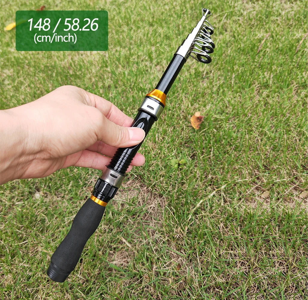 JOSBY Telescopic Fishing Rod Spinning Fly Carp Feeder Fiber Pesca 2.3M 2.1M 1.5M Mini Travel Rod Reel Seat Portable Ultra Short