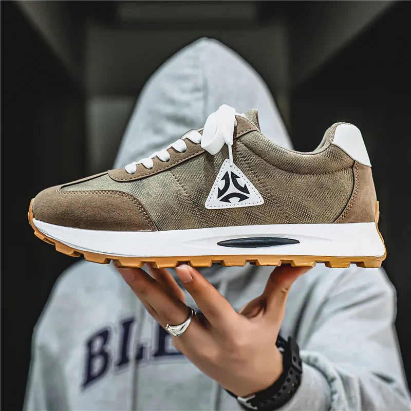 2025 Men’s Breathable Casual Sneakers – Fashionable Thick-Soled Sports Shoes