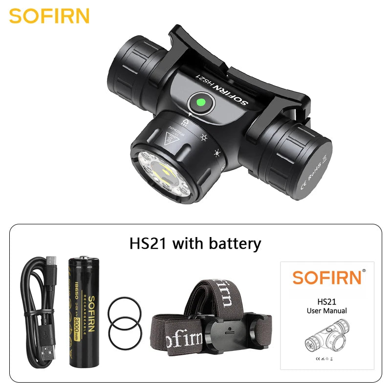 Sofirn HS21 Headlamp – 2000lm, 18650, USB-C, IR Switch