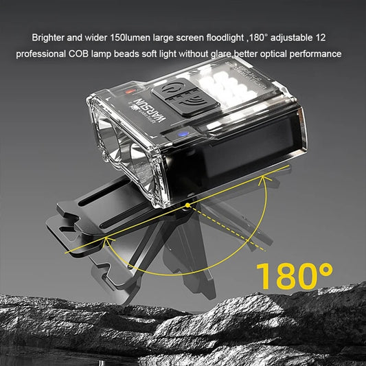 WARSUN G7 LED Headlamp with Charging Case Mini COB LED Headlamp Gesture Control Headlight Type-C Rechargeable for Fishing Hiking
