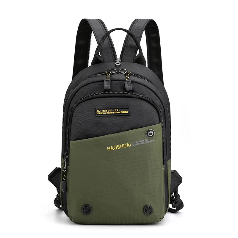 Men Small Backpack Rucksack Messenger Cross Body Chest Bags Multi-purpose Military Travel Nylon Male Fashion Daypack Knapsack