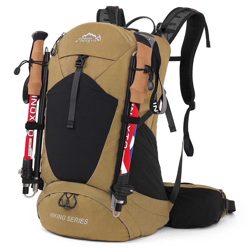 Mountaineering backpack 35 liters men's and women's outdoor sports bag waterproof camping hiking rain