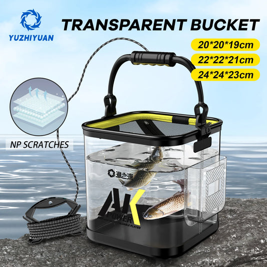 YUZHIYUAN Transparent Foldable Live Fish Bucket