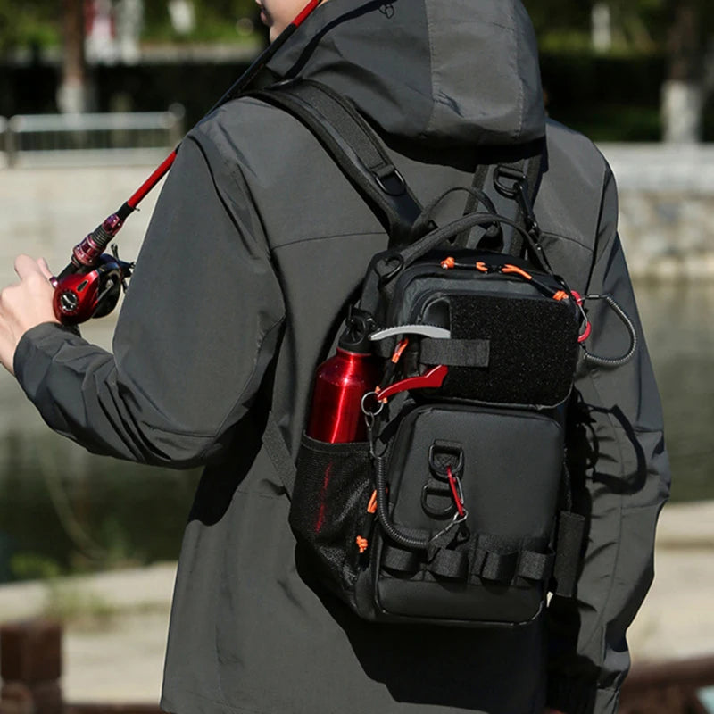 Lure Fishing Backpack with Rod Holders Outdoor Hiking Camping Hunting Rucksack Multifunctional Molle Travel Sports Fanny Pack