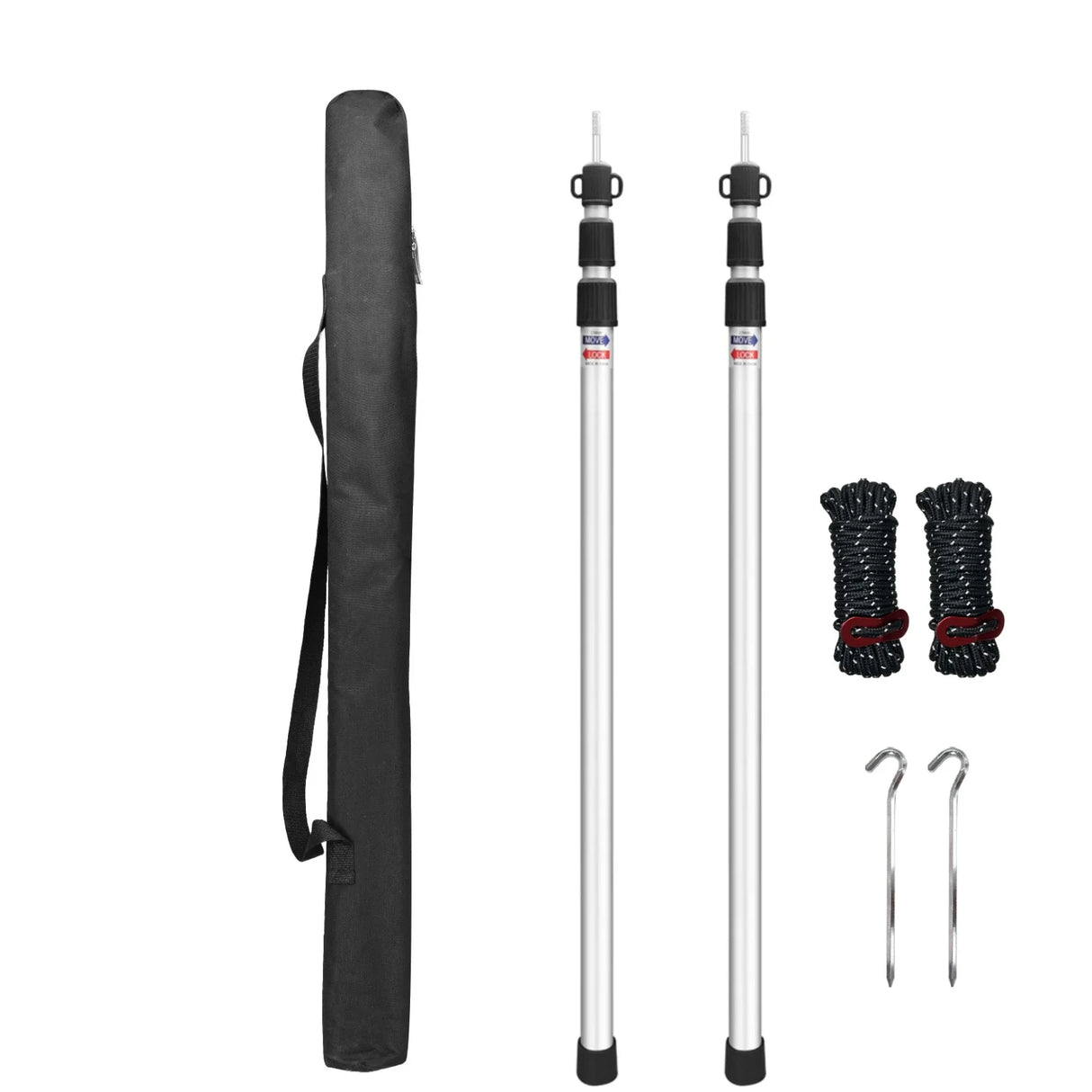 Adjustable Camping Tent Support Poles Beach Shelter Tarp Awning Rods Portable Lightweight Aluminum Alloy Accessories For Canopy