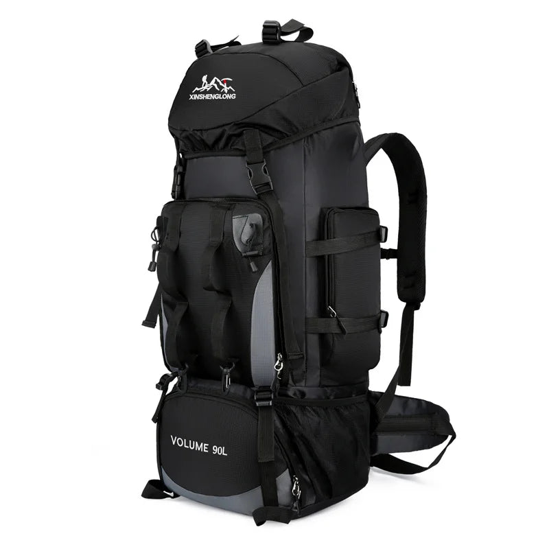 90 liters waterproof hiking camping mountaineering backpack, large capacity outdoor travel bag, backpacking sports equipment