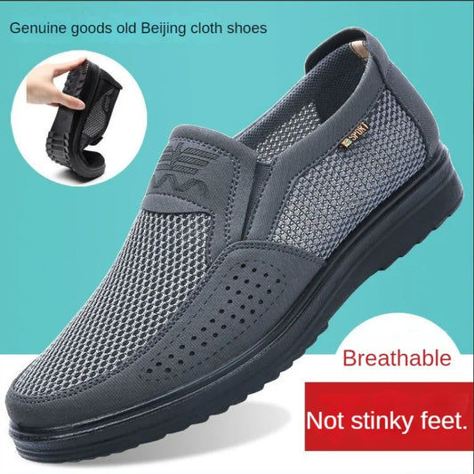 Men’s Summer Casual Sneakers 2025 – Breathable Mesh Slip-On Shoes with Chunky Sole | Lightweight & Affordable