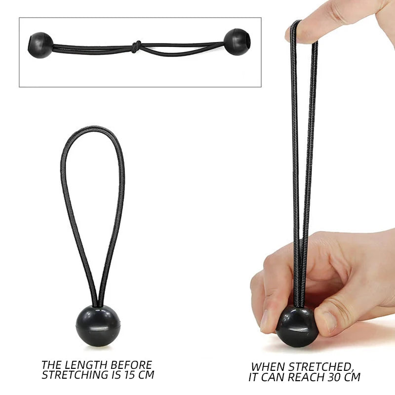 10 PCS Car Tent Storage and Finishing Accessories Tension Rope Elastic Rope Ball Bungee Cord Tarp Tie Tape Decoration Tools