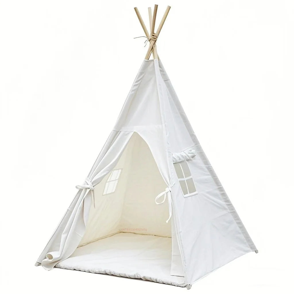 Portable Teepee Tent Large Play House for Children Tents Kids Canvas Indian Play Tent Wigwam Child Tipi Room Decoration