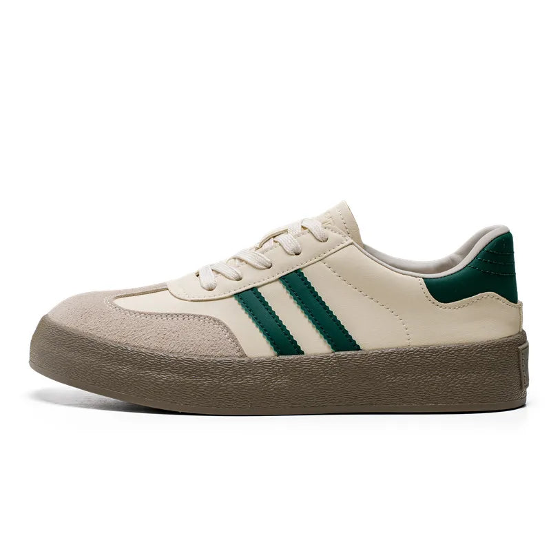 Men’s Trendy Leisure Sneakers – Soft Leather Low-Top Walking Shoes | Wear-Resistant Casual Sports Footwear