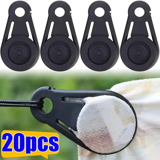 Camping Tent Canopy Clip Outdoor Camping Rainproof Tarpaulin Rope Alligator Clips Awning Tighten Fixed Buckle Tent Accessories