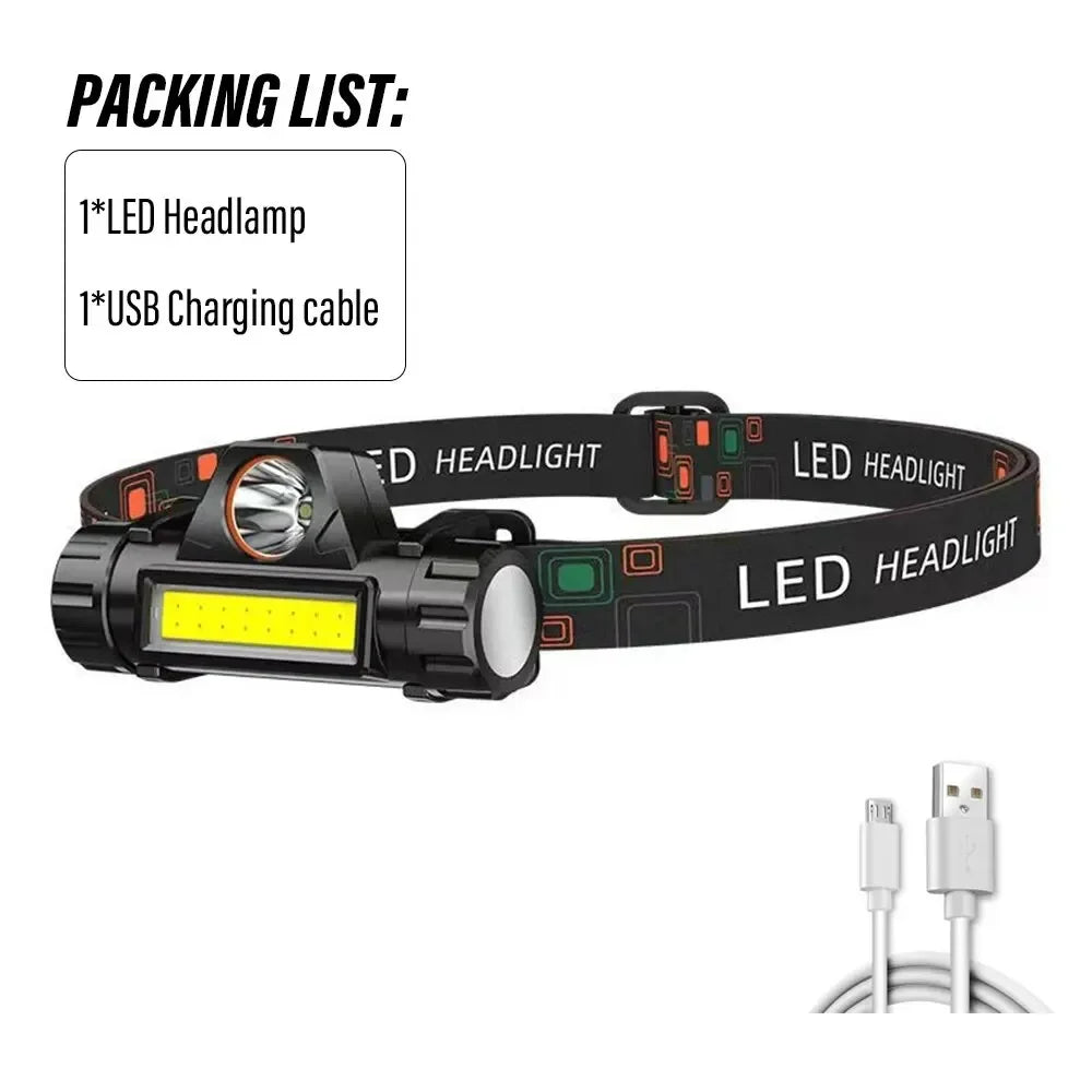 XPE + COB Fishing Headlamp – Magnetic, Detachable, Rechargeable
