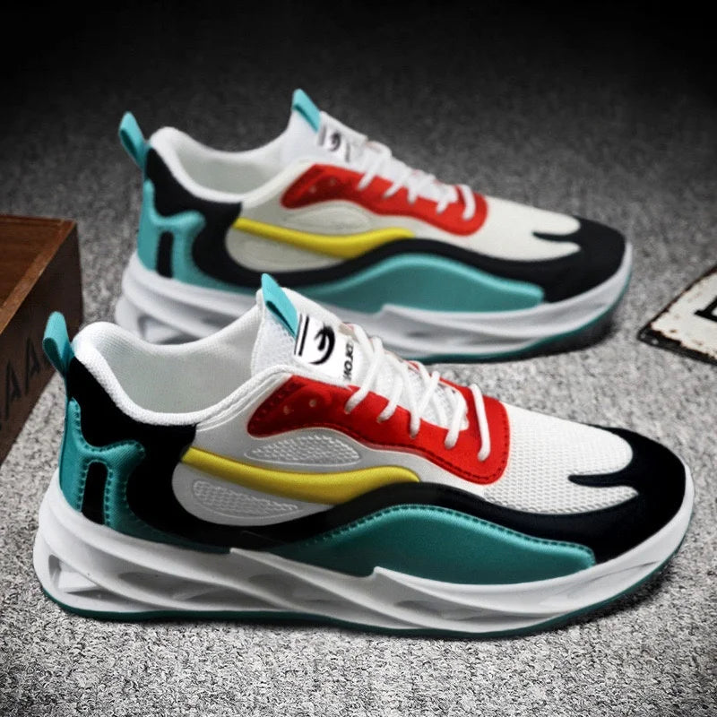 Men’s Trendy Sports Shoes – Cushion Running Sneakers, Breathable Soft Sole Trainers for Walking & Jogging