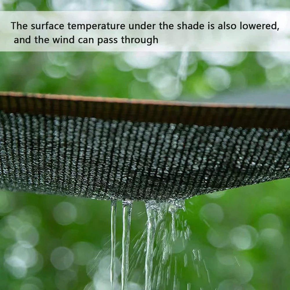 Black Shade Cloth with Grommets 50% Sunblock Mesh Cover Anti-UV Garden Balcony Plant Sunshade Net For Outdoor Greenhouse Awning