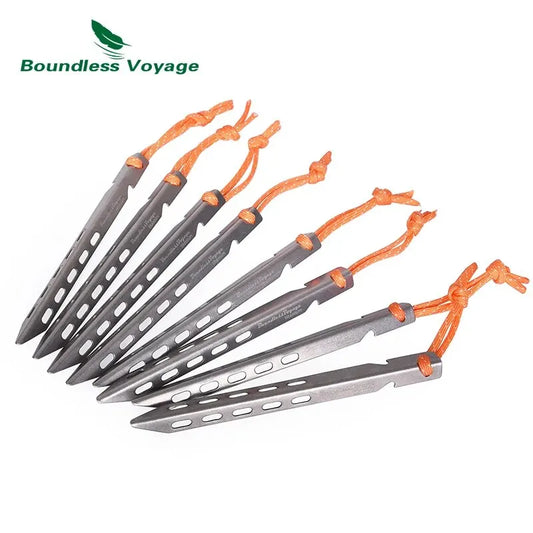 Boundless Voyage Titanium Tent Pegs – Ultralight, 8 Pack