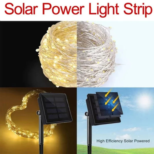 LED Solar Light Outdoor Garden Fairy String Light Waterproof Ambient Lamp for Christmas Patio Tree Party Camping Festive