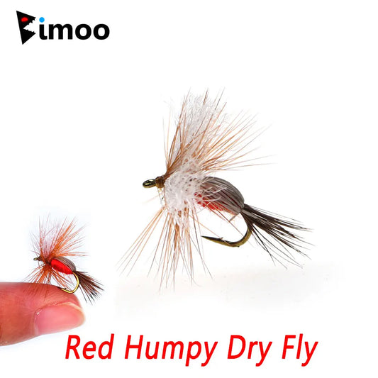 Bimoo Red Humpy Dry Flies #14 (6 Pack)