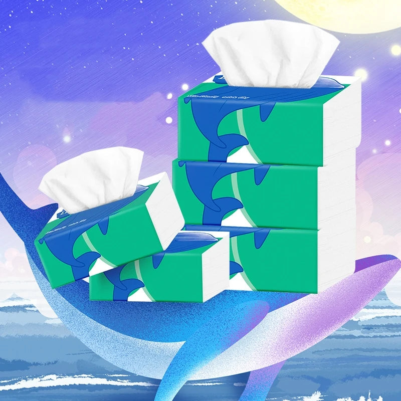 Facial Tissues Packs Pocket Paper Napkins Travel Size Mini Cute Print for Kid School Travel Camping Office Daily Use