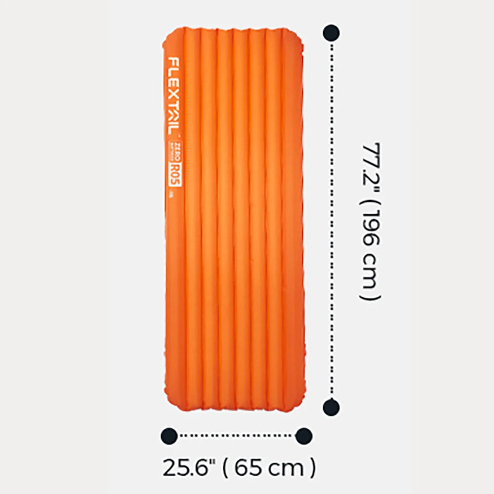 FLEXTAIL ZERO MATTRESS PLUS - 196cm Insulated Sleeping Pad with 5.6/6.0 R-Value, Ultralight Inflatable Camping Mat