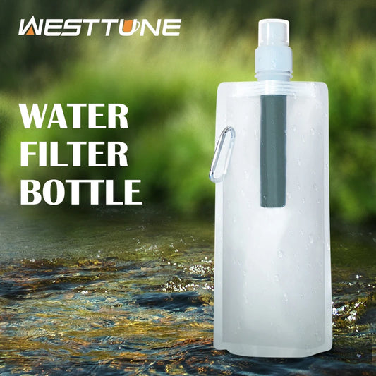 Water Filter Straw Bottle – Portable Purifier for Camping