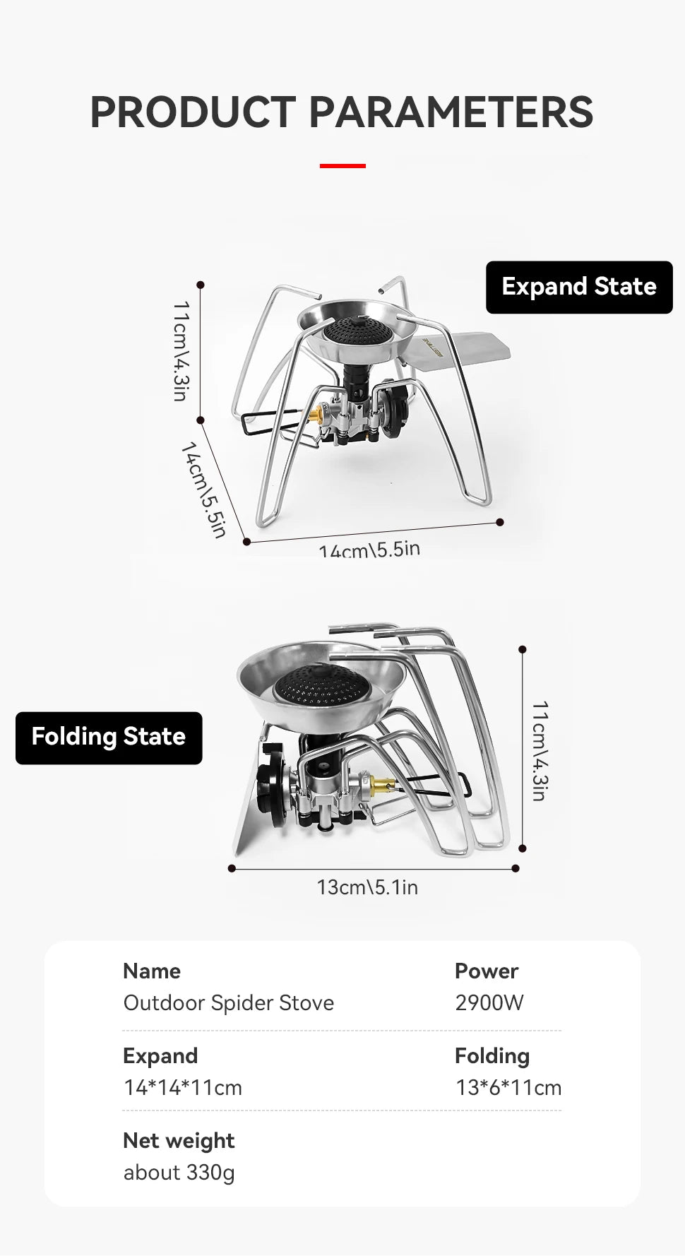 WESTTUNE Camping Spider Stove Outdoor Folding Card Stove Portable Windproof Gas Burner Camping Tableware for Hiking Picnic BBQ