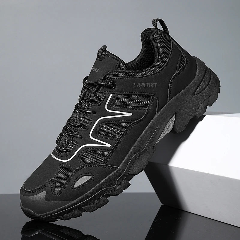 Men’s Durable Hiking Shoes – Outdoor Trekking Non-Slip Wear-Resistant Lace-Up Sneakers for Climbing, Hunting & Casual Use