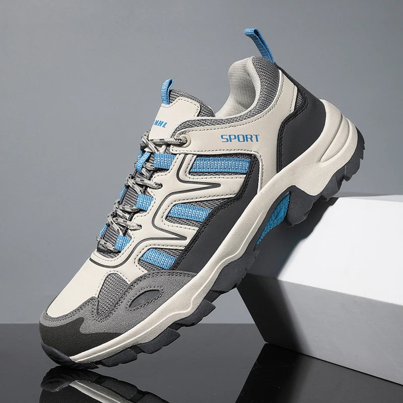Men’s Durable Hiking Shoes – Outdoor Trekking Non-Slip Wear-Resistant Lace-Up Sneakers for Climbing, Hunting & Casual Use