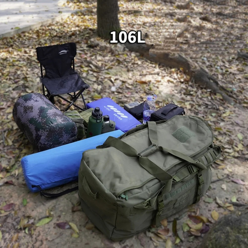 106L Camping Backpack Outdoor Hiking Luggage Bag Large Tactical Bags for Men's Travel Mountaineering Trip Utility Sport Handbag