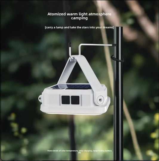 Solar Rechargeable LED Camping Lantern – Digital Power Display