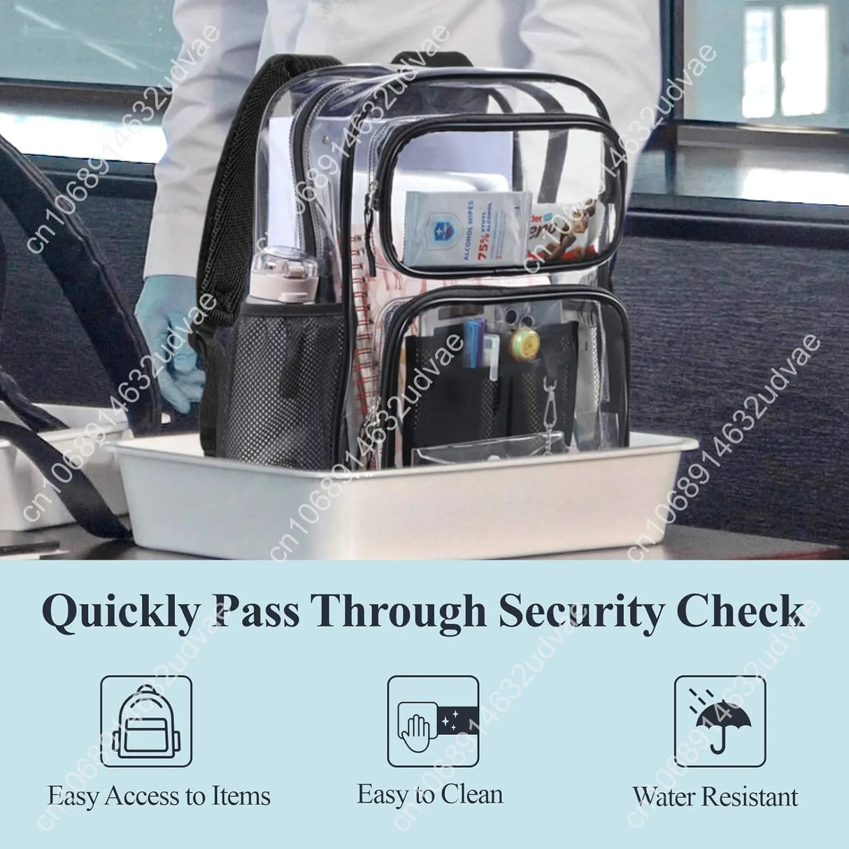 PACKISM Clear Backpack for School - 17 inch Large Heavy Duty Clear Bookbag, See Through PVC Backpacks (for age 12 above)