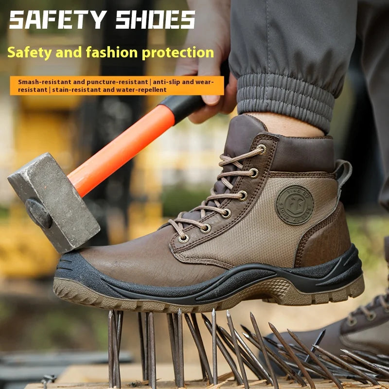 Men’s Safety Work Boots – Anti-Smash, Anti-Slip, Waterproof & Durable Steel Toe Shoes