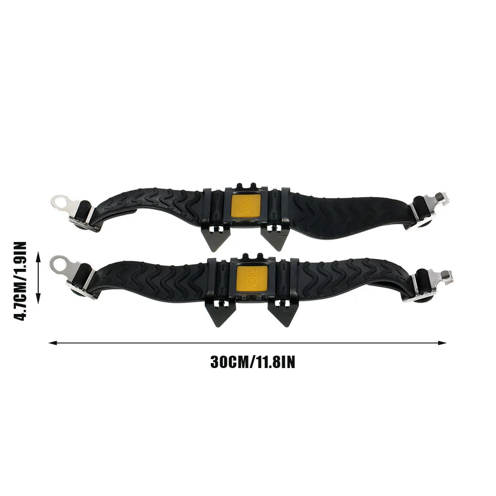 4-Teeth Outdoor Climbing Crampons | Anti-Slip Ice & Snow Spikes for Shoes | Winter Hiking, Skiing & Mountaineering Grippers