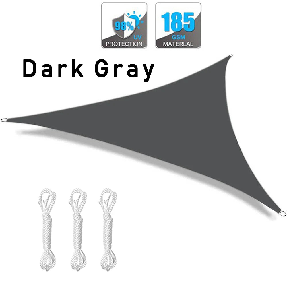 Sun Shelters Portable Triangle Sun Shape Sail UV Protection Outdoor Sunscreen Awning Canopy Beach Waterproof Tent Tarp Gray