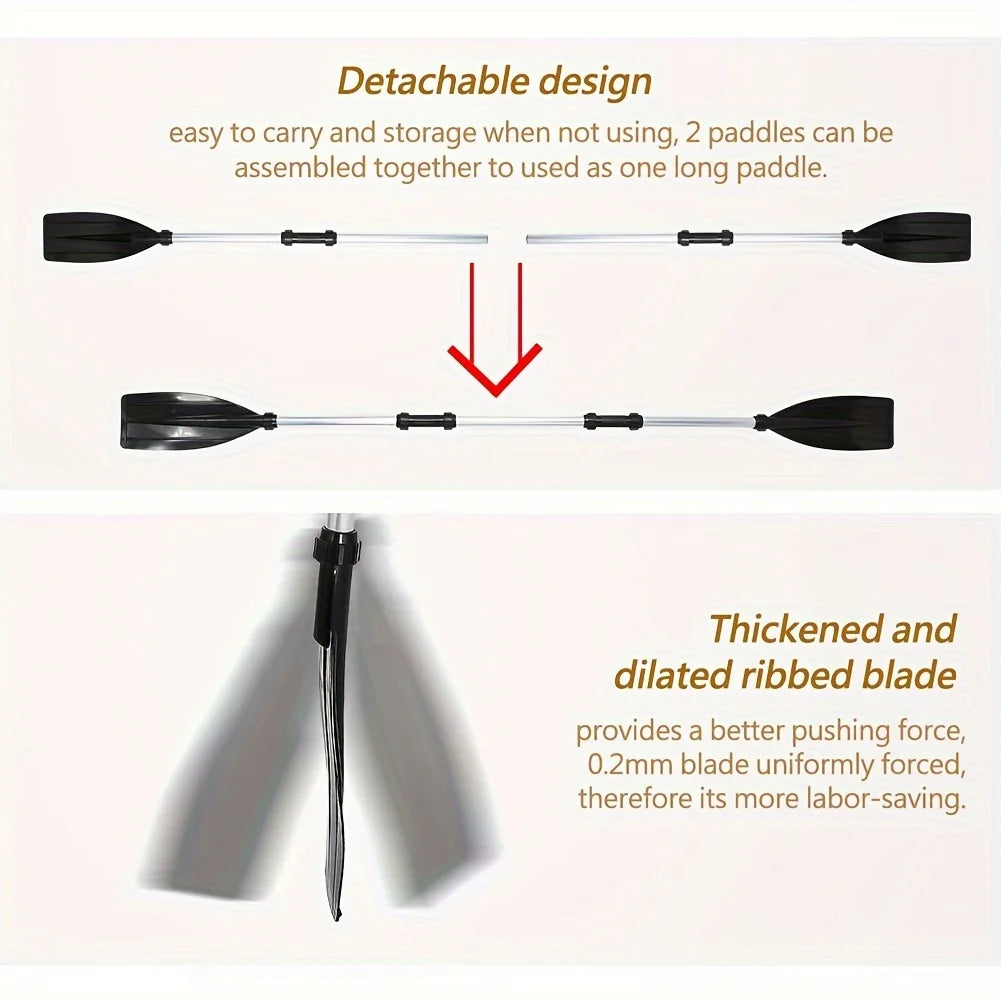 Detachable Kayak & Canoe Paddle – Ribbed Blade Floating Oar for Boats, Rafts & Surfing