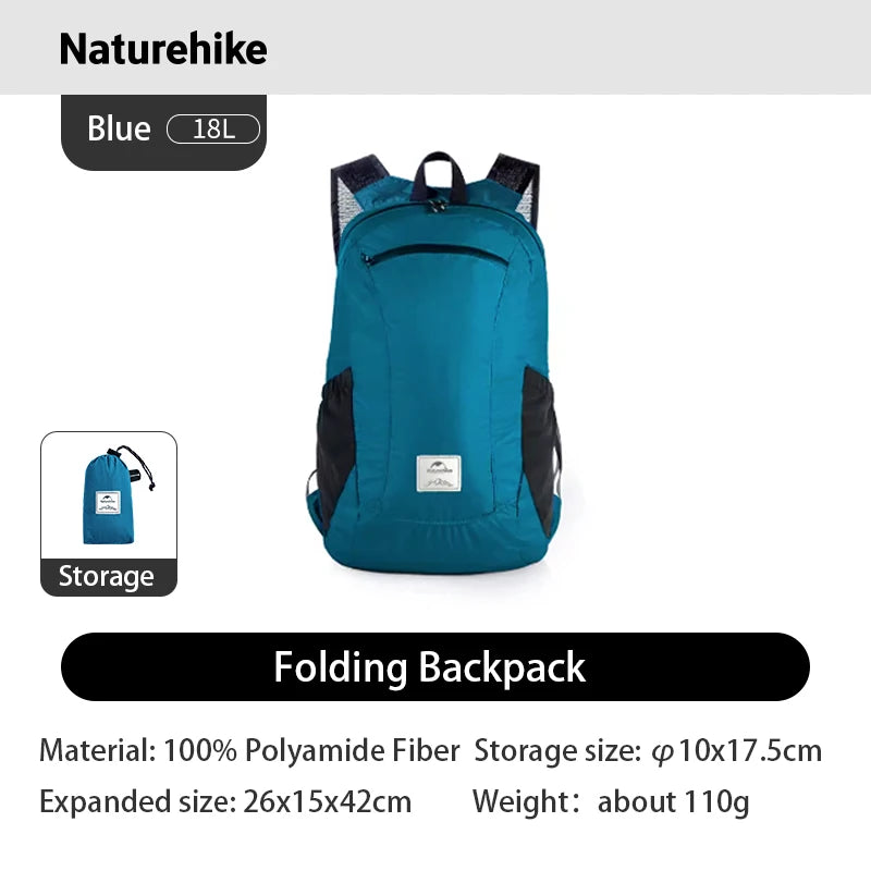 Naturehike Outdoor Hiking Bag 18L Lightweight Portable Backpack Foldable Waterproof Shoulder Bag for Women Men Airplane Travel