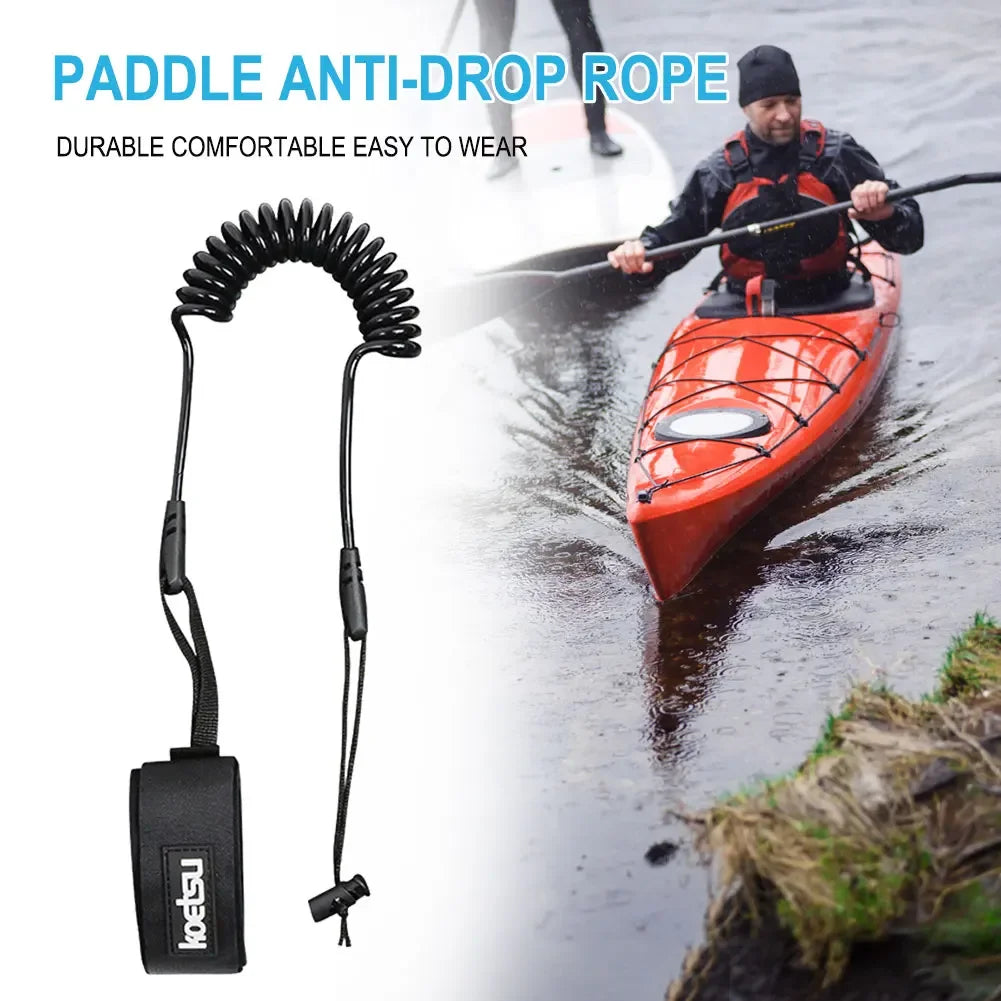 Portable Kayak & Surfboard Paddle Rope – Elastic Anti-Loss Leash for Paddle Boards & Kayak Accessories