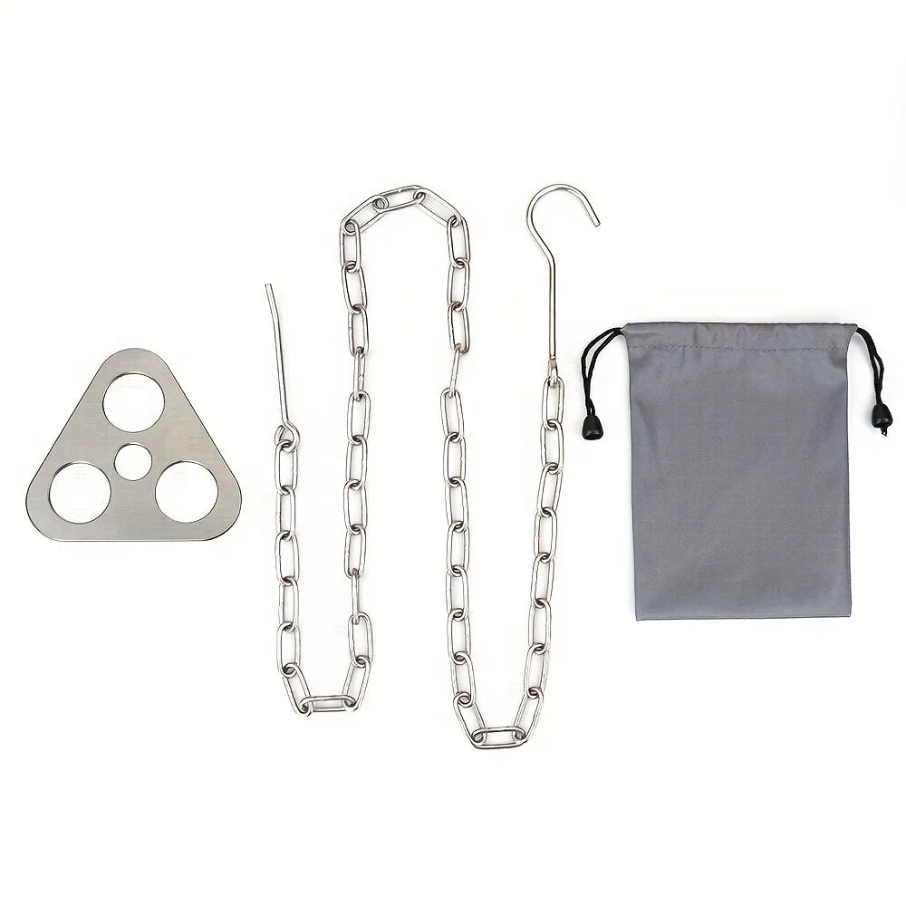 Portable Camping Gear and Equipment Detachable Outdoor Barbecue Tripod Hanging Rack Campfire Cooking Accessories Set